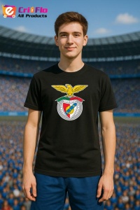 Tricou barbat cu logo stema SL Benfica Portugalia , din bumbac 100% - Img 4