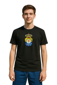 Tricou barbat cu logo stema UD Las Palmas Spania , din bumbac 100% - Img 2
