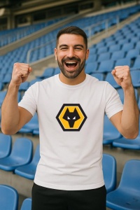 Tricou barbat cu logo stema Wolverhampton Wanderers Anglia , din bumbac 100% - Img 7