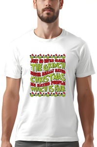 Tricou barbat - Grinch never Hates - Crăciun, modă, stil, cadouri, sărbători, festiv