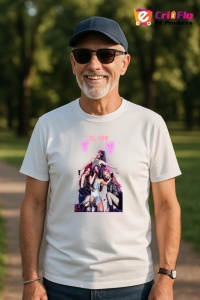 Tricou barbat Kpop cu trupa BLINK music Coreean 174 - Img 5
