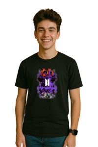 Tricou barbat Kpop cu trupa BTS 5 music Coreean 182 - Img 3
