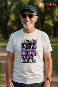 Tricou barbat Kpop cu trupa BTS 7 music Coreean 184 - Img 5