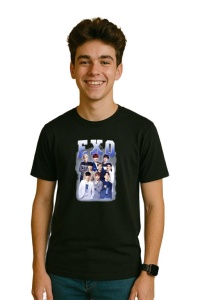 Tricou barbat Kpop cu trupa EXO 9 music Coreean 208 - Img 3
