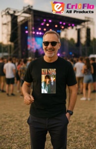 Tricou barbat Kpop cu trupa JIN music Coreean 237 - Img 8