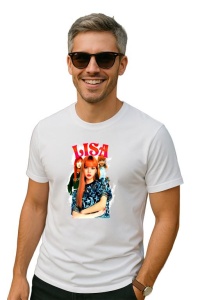 Tricou barbat Kpop cu trupa LISA 2 music Coreean 255 - Img 2