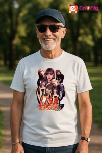 Tricou barbat Kpop cu trupa lisa 5 music Coreean 258 - Img 4