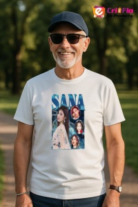 Tricou barbat Kpop cu trupa SANA music Coreean 283 - Img 5