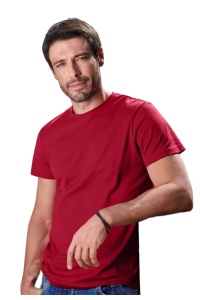 Tricou barbat Simplu basic rosu malboro purtat de un bărbat frumos si tanar