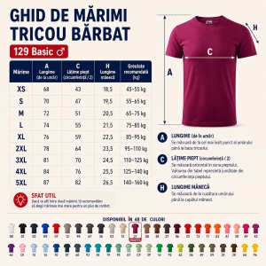 Tricou Bărbat Simplu Malfini Basic, 100% Bumbac, Regular Fit, casual office Guler Rotund, Multiple Culori XS - 5XL - Img 3