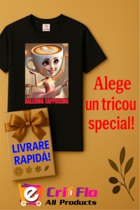Tricou Barbat Tralalero Tralala cu personajul Ballerina Cappuccina - Italian Brainrot Meme (1) - Img 6