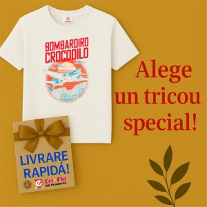 Tricou Barbat Tralalero Tralala cu personajul Bombardiro Bombardino Crocodilo Funny Italian Brainrot Meme (1) - Img 7