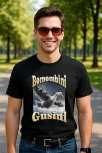 Tricou Barbat Tralalero Tralala cu personajul Bombombini Gusini Funny Italian Brainrot Meme Graphic - Img 4