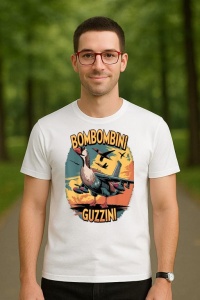Tricou Barbat Tralalero Tralala cu personajul Bombombini Guzzini Funny Italian Brainrot Meme Humor Gen Z - Img 3