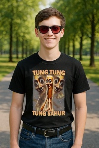 Tricou Barbat Tralalero Tralala cu personajul Brainrot Humor Gen Z (1)