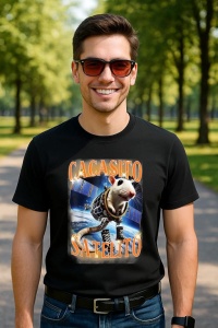 Tricou Barbat Tralalero Tralala cu personajul Cacasito Satelito Italian Brainrot Silly Rat Meme - Img 5