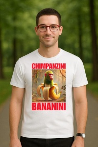 Tricou Barbat Tralalero Tralala cu personajul Chimpanzini Bananini - Italian Brainrot Meme (2) - Img 4