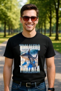 Tricou Barbat Tralalero Tralala cu personajul Tralalero Tralala Bootleg Brainrot Italian Brainrot Meme (4) - Img 5