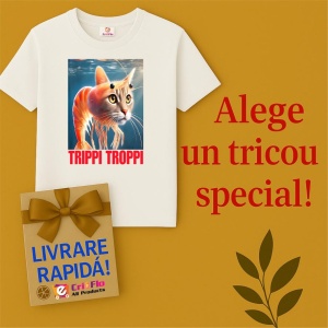 Tricou Barbat Tralalero Tralala cu personajul Trippi Troppi - Italian Brainrot Meme - Img 7