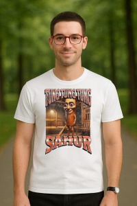 Tricou Barbat Tralalero Tralala cu personajul Tung Tung Sahur Funny Italian Brainrot Meme Graphic