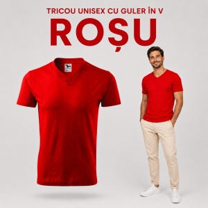 Tricou Bărbat Unisex Malfini 102 cu Guler în V, 100% Bumbac, 160 g/m², Mărimi XS–3XL - Img 19