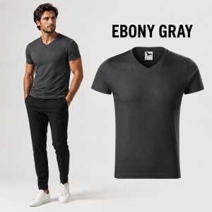 Tricou Bărbați Malfini 146 cu Guler în V, Premium, 100% Bumbac, Slim Fit, 180 g/m², S 3XL, 14 Culori - Img 24