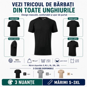 Tricou Bărbați Malfini Merino Rise 157, 100% Lână Merino, 190 g/m², Respirabil, Termoreglare, Slim Fit, Mărimi S-3XL - Img 8
