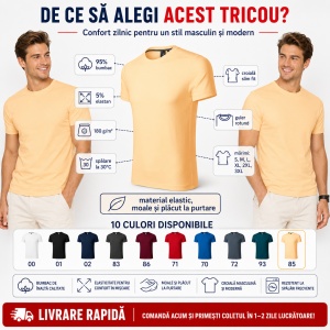 Tricou Bărbați Malfini Premium Action, 95% Bumbac, 5% Elastan, Slim Fit, 180 g/m², Guler Rotund, Mărimi S–3XL, 10 Culori - Img 2
