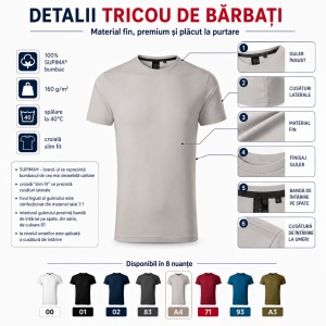 Tricou bărbați Malfini Premium Exclusive 153, 100% bumbac SUPIMA®, slim fit - Img 3