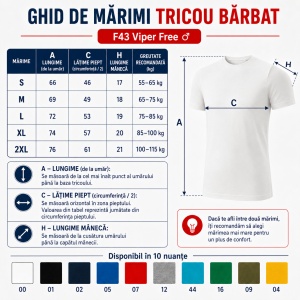 Tricou Bărbați Malfini Viper Free F43, 100% Bumbac, 180 g/m², Slim Fit, Guler Rotund, S–2XL, 10 Culori - Img 4
