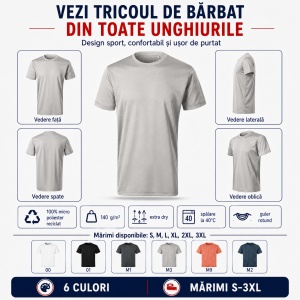 Tricou bărbați sport Malfini Chance GRS 810, micro poliester reciclat, Extra Dry, 6 nuanțe - Img 5