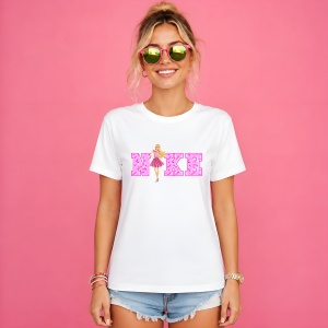 Tricou Barbie Doll Pink Aesthetic Typography Urban Girl Style, din bumbac 100% Copii | Dama | Barbat - Img 3