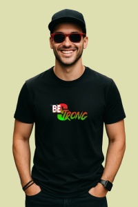 Tricou Be Strong Text Verde Rosu Motivational, din bumbac 100%, tricou negru Copii | Dama | Barbat - Img 3