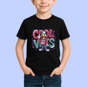 Tricou Bear teddy cu hanorac roz si stropi violet Copii | Dama | Barbat, negru - Img 3