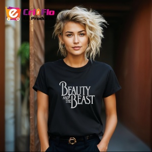 Tricou Beauty And The Beast Logo, din bumbac 100%, tricou negru, Dama | Barbat - Img 5
