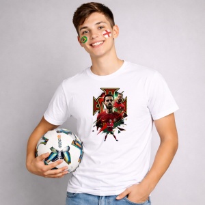Tricou Bernardo Silva Portugal World Cup Fifa 2026 V3, din bumbac 100%, tricou alb, Copii | Dama | Barbat - Img 2