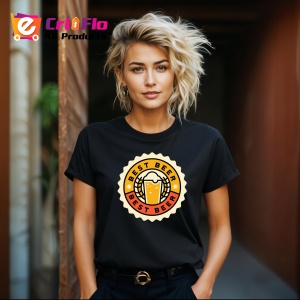 Tricou Best Beer Badge, din bumbac 100%, tricou negru, Dama | Barbat - Img 6