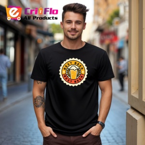 Tricou Best Beer Emblema Galbena Rotunda, din bumbac 100%, tricou negru Dama | Barbat - Img 6