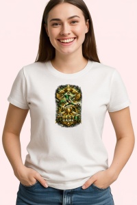 Tricou Best Game Ever Ilustratie Gaming Aurie, din bumbac 100% , tricou alb pentru Copii | Dama | Barbat - Img 3