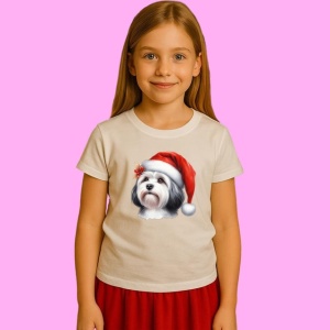 Tricou Bichon Havanez Craciun, din bumbac 100%, tricou alb, Copii | Dama | Barbat - Img 2