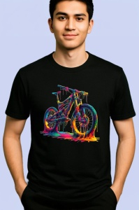Tricou Bicicleta de munte graffiti cu fundal deschis Copii | Dama | Barbat, culoare negru - Img 2