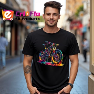 Tricou Bicicleta de munte graffiti cu fundal deschis Copii | Dama | Barbat, culoare negru