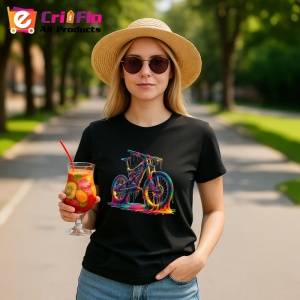 Tricou Bicicleta de munte graffiti cu fundal deschis Copii | Dama | Barbat, culoare negru - Img 7