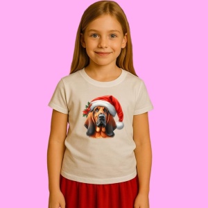 Tricou Bloodhound Craciun Realist, din bumbac 100%, tricou alb, Copii | Dama | Barbat