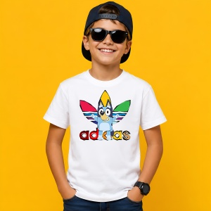 Tricou Bluey Catelusul Albastru Logo Colorat Urban Kids Design, din bumbac 100% Copii | Dama | Barbat - Img 2