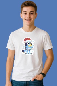 Tricou Bluey Familie Poza De Grup Craciun, din bumbac 100%, tricou alb, Copii | Dama | Barbat - Img 3