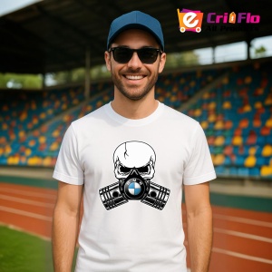 Tricou Bmw Skull Pistons | Unisex Dama si Barbat - Img 4