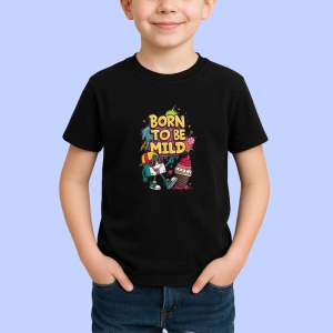 Tricou Born To Be Mild Inghetata Amuzanta, Copii | Dama | Barbat, culoare negru - Img 3