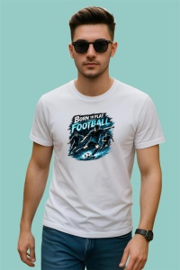 Tricou Born To Play Football Jucator Teren V2, din bumbac 100% , tricou alb pentru Copii | Dama | Barbat