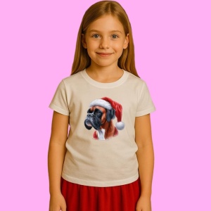 Tricou Boxer Craciun Realist, din bumbac 100%, tricou alb, Copii | Dama | Barbat